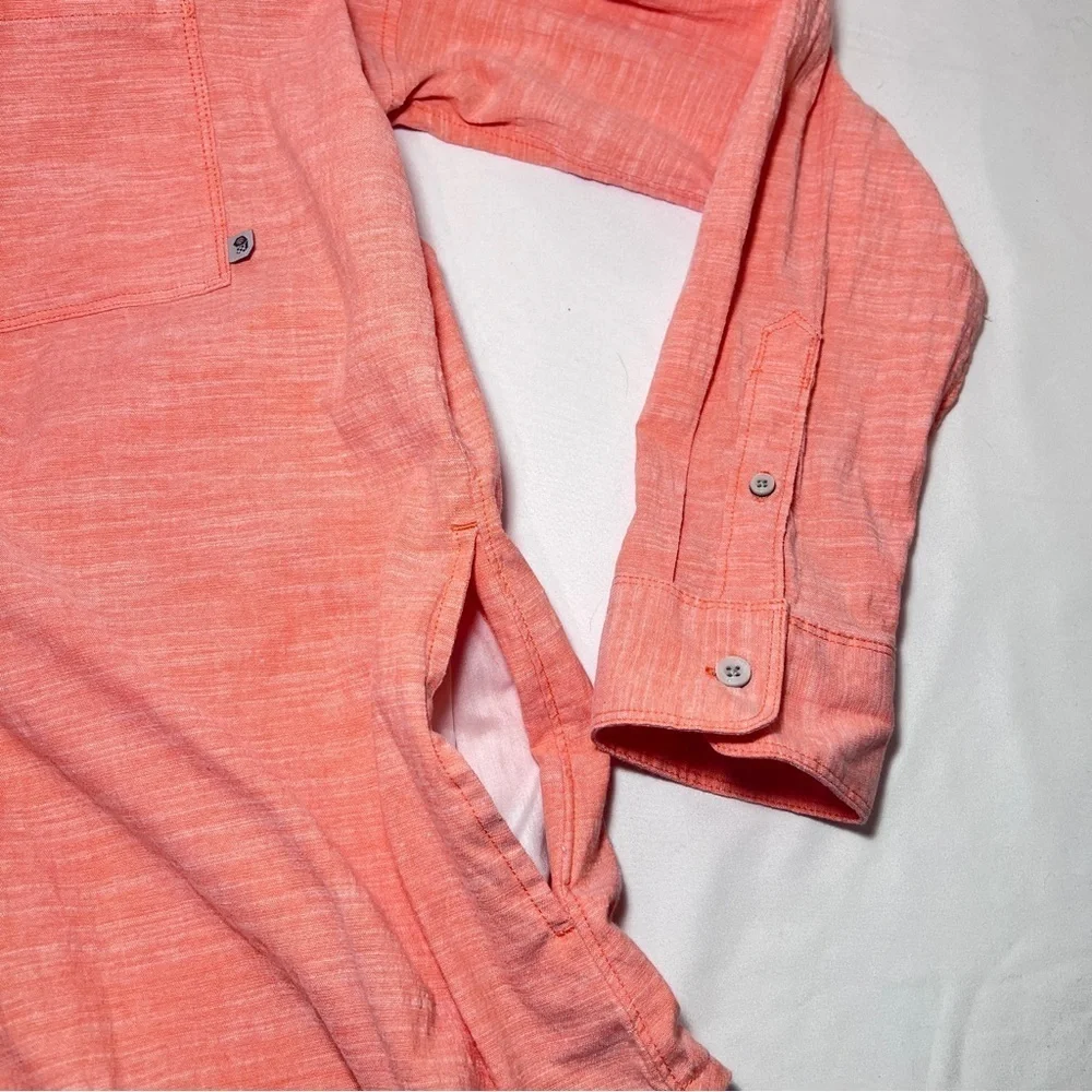 Mountain Hardwear Long Sleeve Button Down Shirt- Size XL - Orange colored
